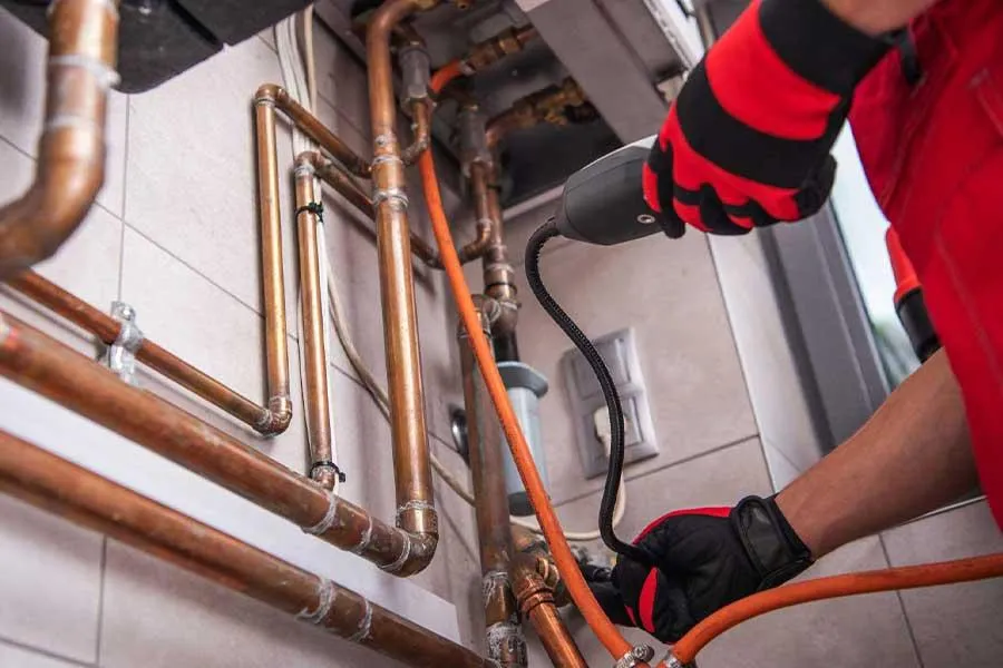 Gas leak detection in progress