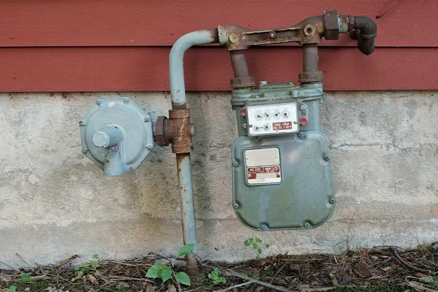 Installaed house gas meter for repair