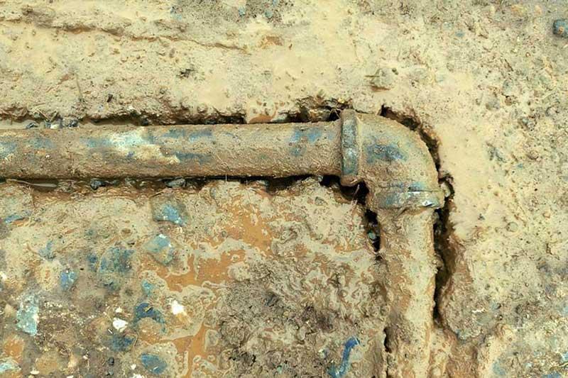 Old pipe for plumbing repair