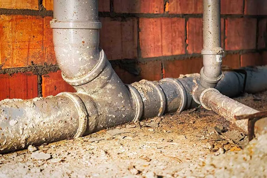 Damaged pipe needing repair